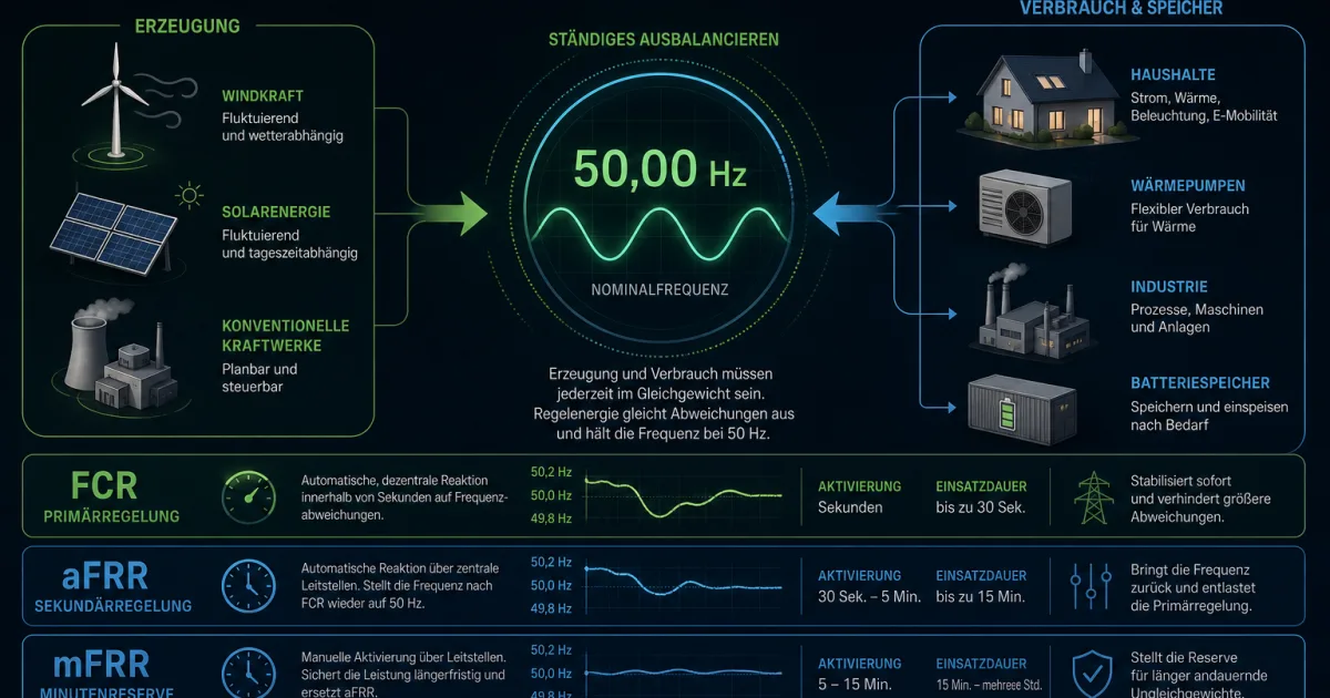 Was ist Regelenergie – und warum hält sie das Stromnetz bei 50 Hertz?