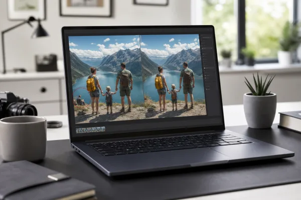Windows-Fotos mit KI bereinigen: Objekte entfernen und Ergebnis prüfen