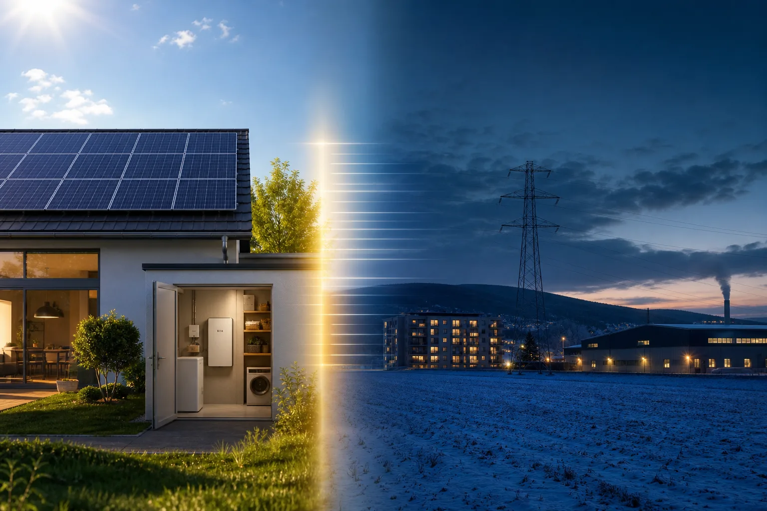 Erneuerbare Energien: redaktionelle Visualisierung mit Datenflüssen, Risiken und Unternehmensprozessen