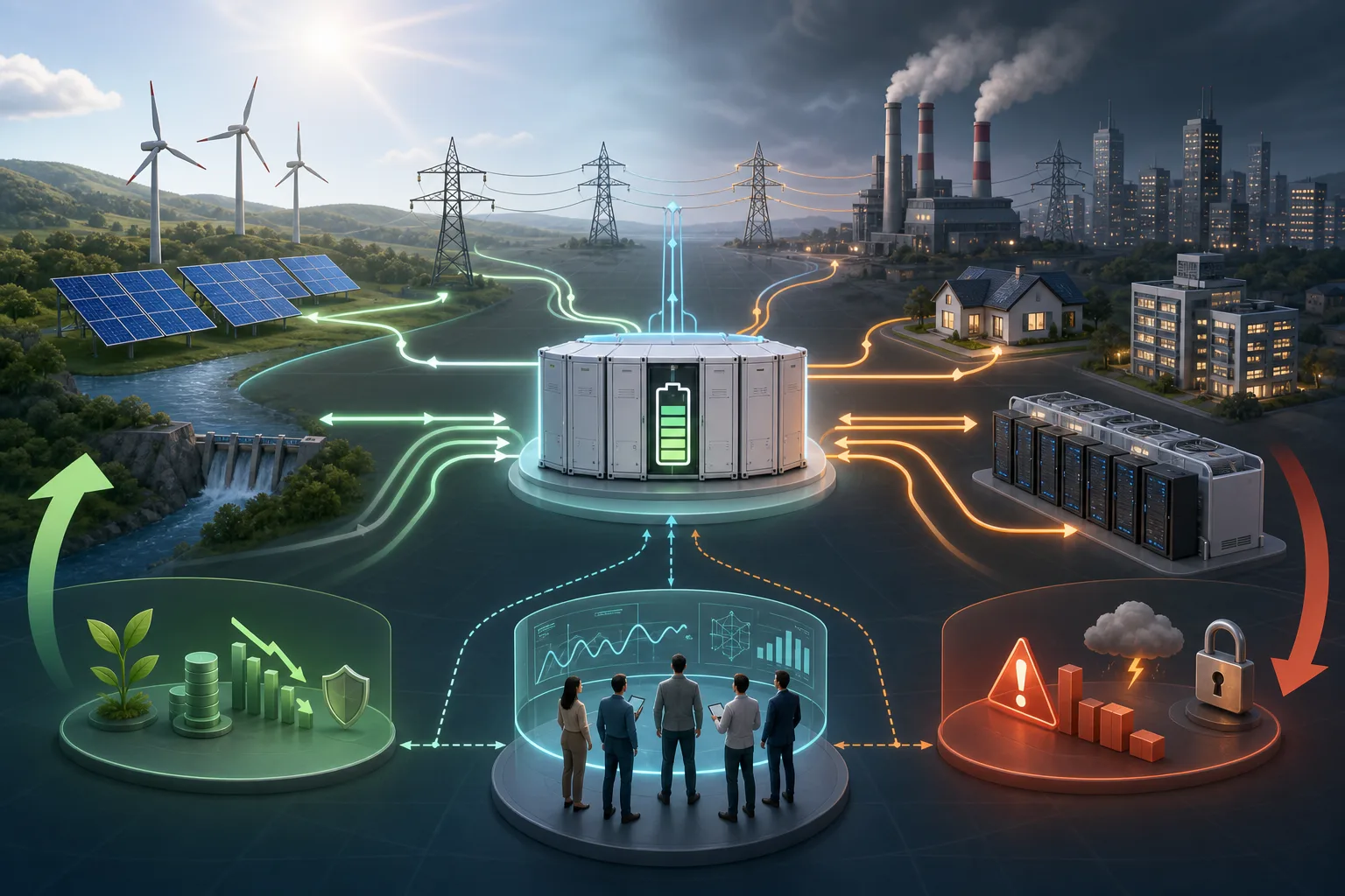 Batteriespeicher werden zum Prüfstein der Energiewende: Batteriespeicher werden zum Prüfstein der Energiewende: Überblick über Akteure und Zusammenhänge.