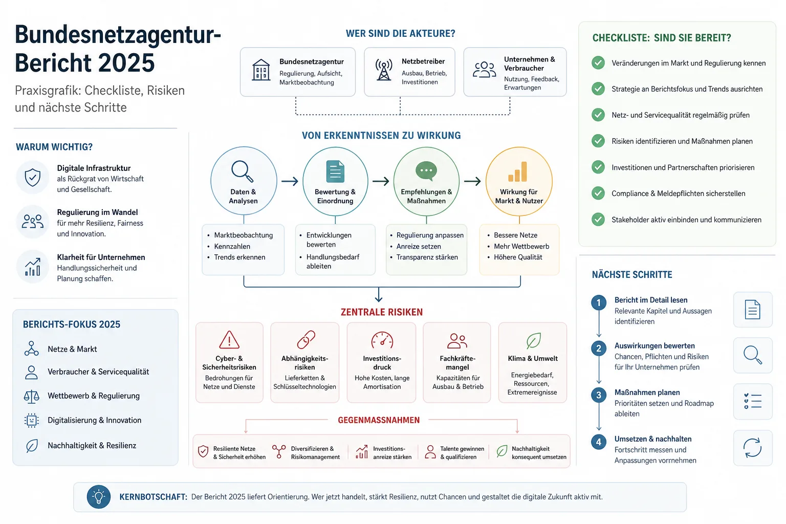Bundesnetzagentur-Bericht 2025: Praxis-Checkliste mit Risiken und nächsten Schritten.