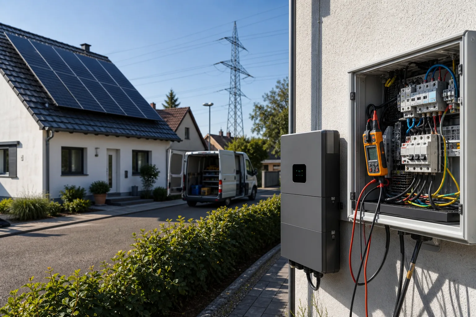Erneuerbare Energien: redaktionelle Visualisierung mit Datenflüssen, Risiken und Unternehmensprozessen