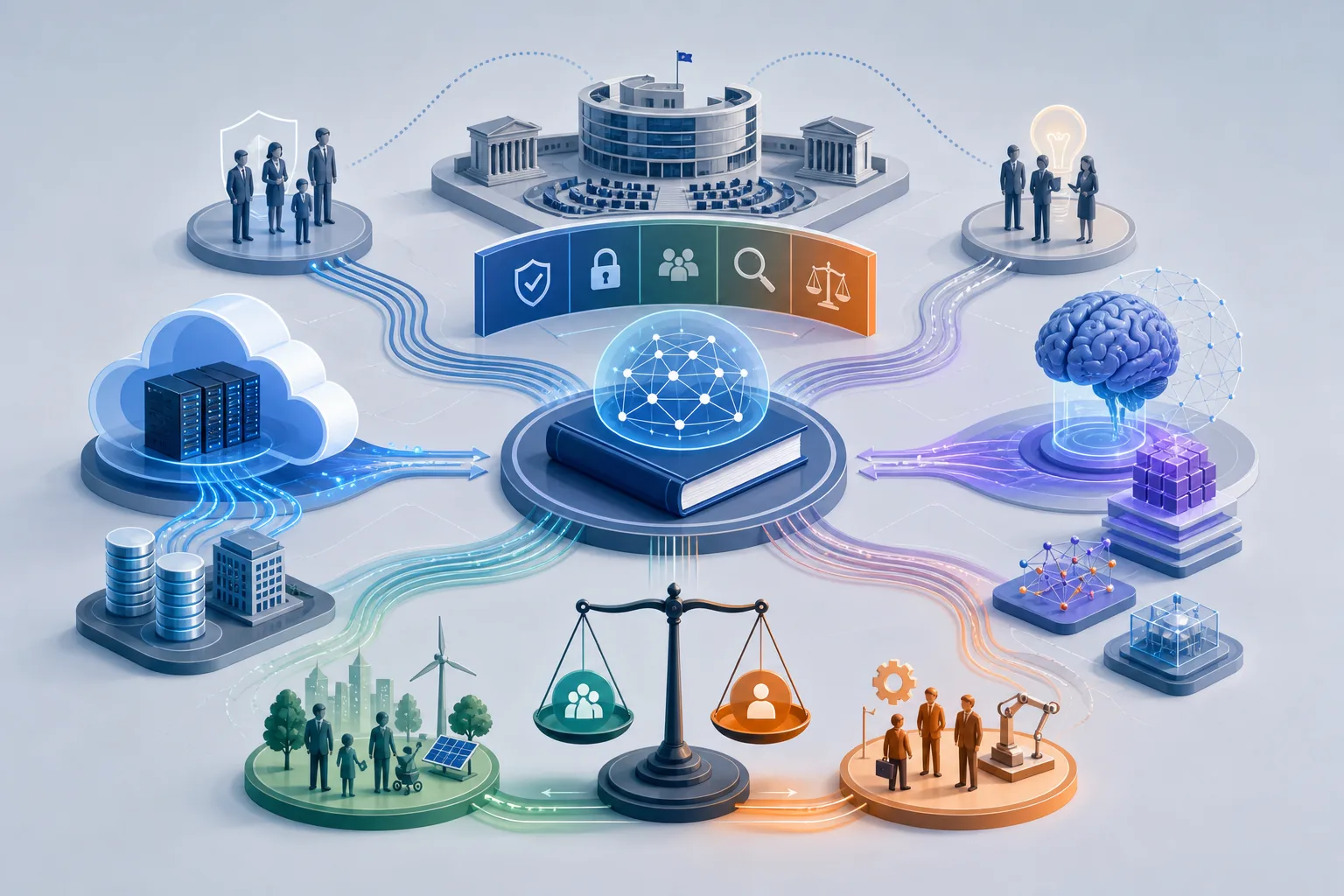 Cloud and AI Development Act: Cloud and AI Development Act: Überblick über Akteure und Zusammenhänge.