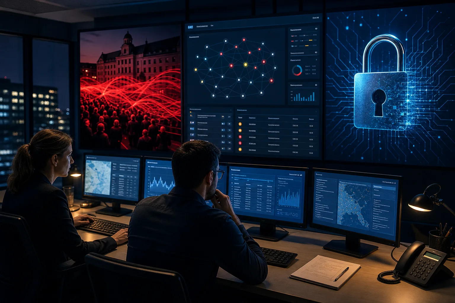 aktuelle Technikentwicklung: redaktionelle Visualisierung mit Datenflüssen, Risiken und Unternehmensprozessen