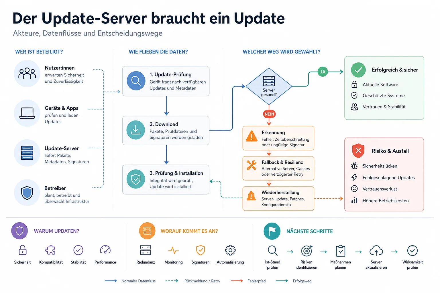 Der Update-Server braucht ein Update: Überblick über Akteure und Zusammenhänge.