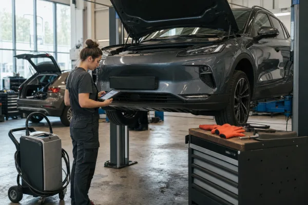 E-Auto in der Werkstatt: Der Ölwechsel verschwindet, die Datenfrage bleibt