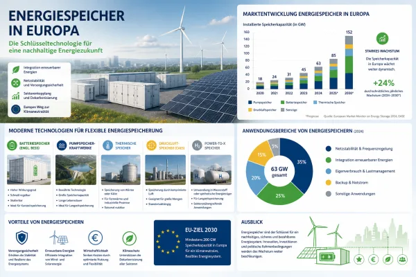 Energiespeicher in Europa: Warum Stromnetze bis 2030 flexibler werden müssen