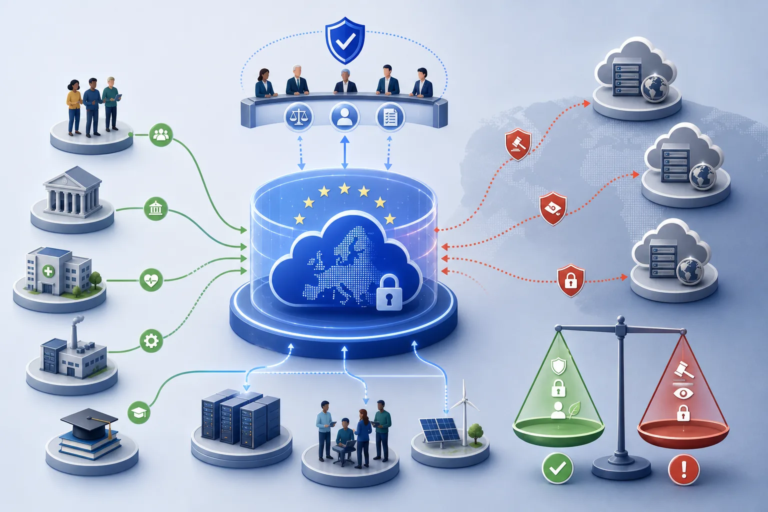 EU-Cloud und digitale Souveränität: EU-Cloud und digitale Souveränität: Überblick über Akteure und Zusammenhänge.