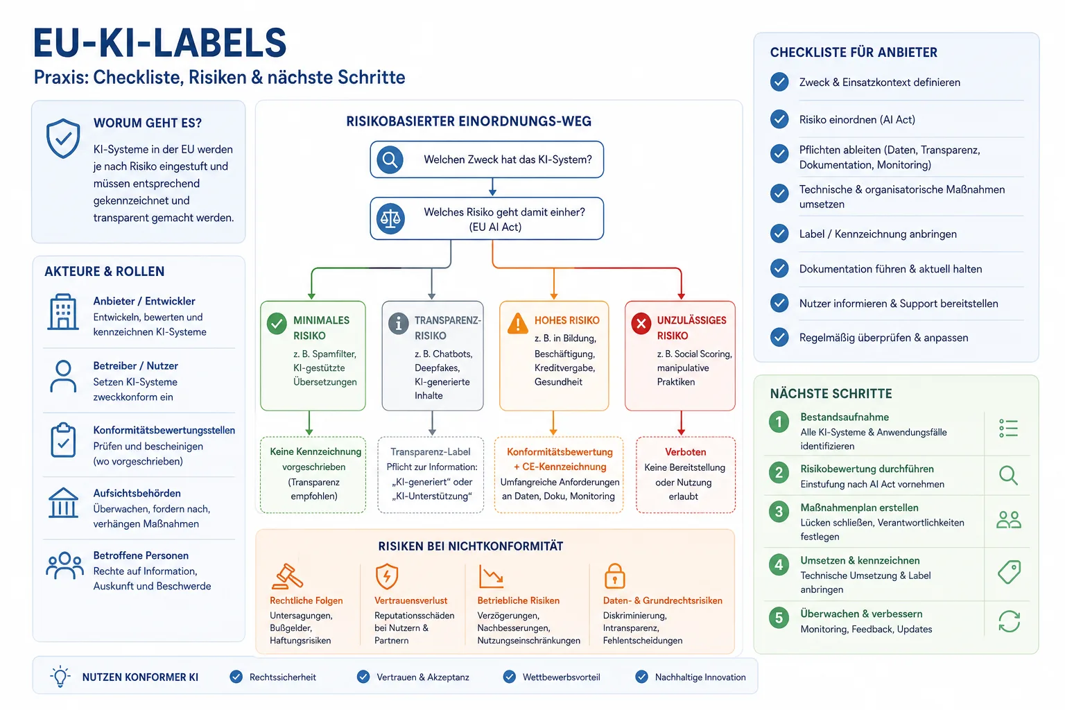 EU-KI-Labels: Praxis-Checkliste mit Risiken und nächsten Schritten.