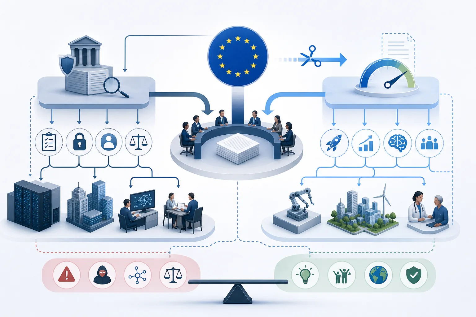 EU will KI-Regeln lockern: EU will KI-Regeln lockern: Überblick über Akteure und Zusammenhänge.