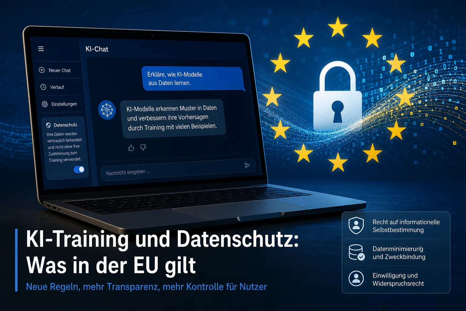 Künstliche Intelligenz: redaktionelle Visualisierung mit Datenflüssen, Risiken und Unternehmensprozessen