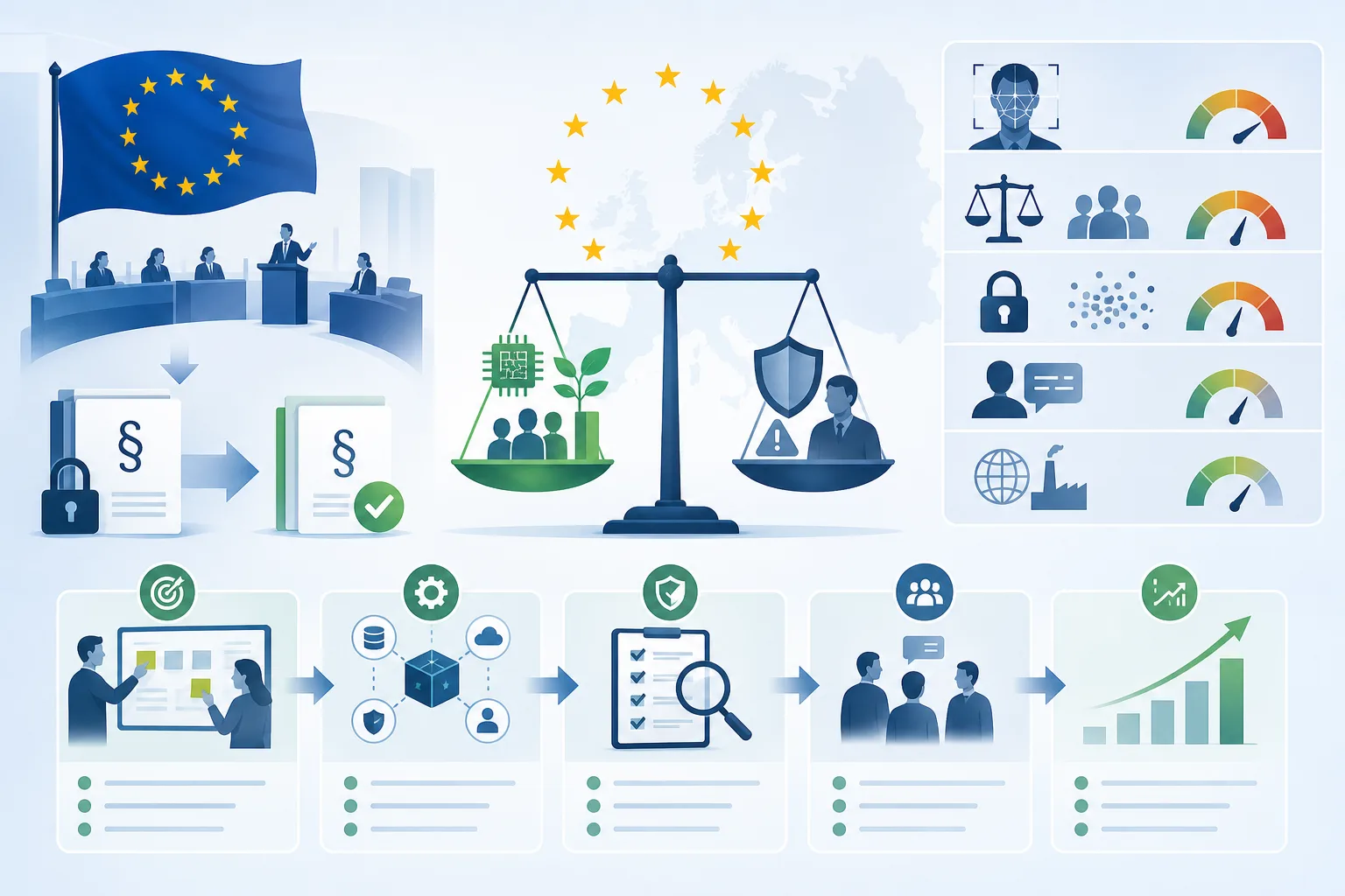 EU lockert KI-Regeln: EU lockert KI-Regeln: Praxis-Checkliste mit Risiken und nächsten Schritten.