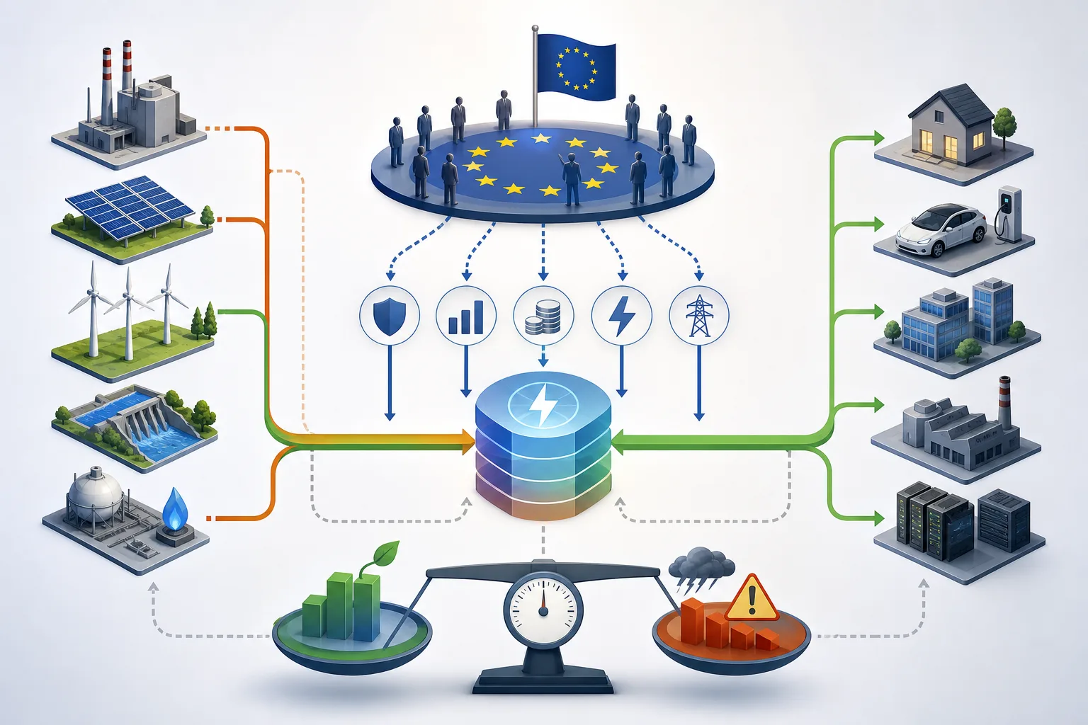 EU will Strompreise drücken: EU will Strompreise drücken: Überblick über Akteure und Zusammenhänge.