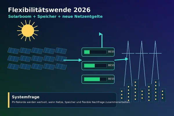 Flexibilitätswende 2026: Warum Solarboom und neue Netzentgelte den Speichermarkt verändern