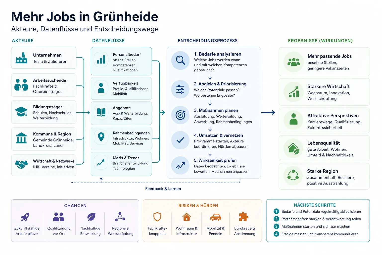 Mehr Jobs in Grünheide: Überblick über Akteure und Zusammenhänge.