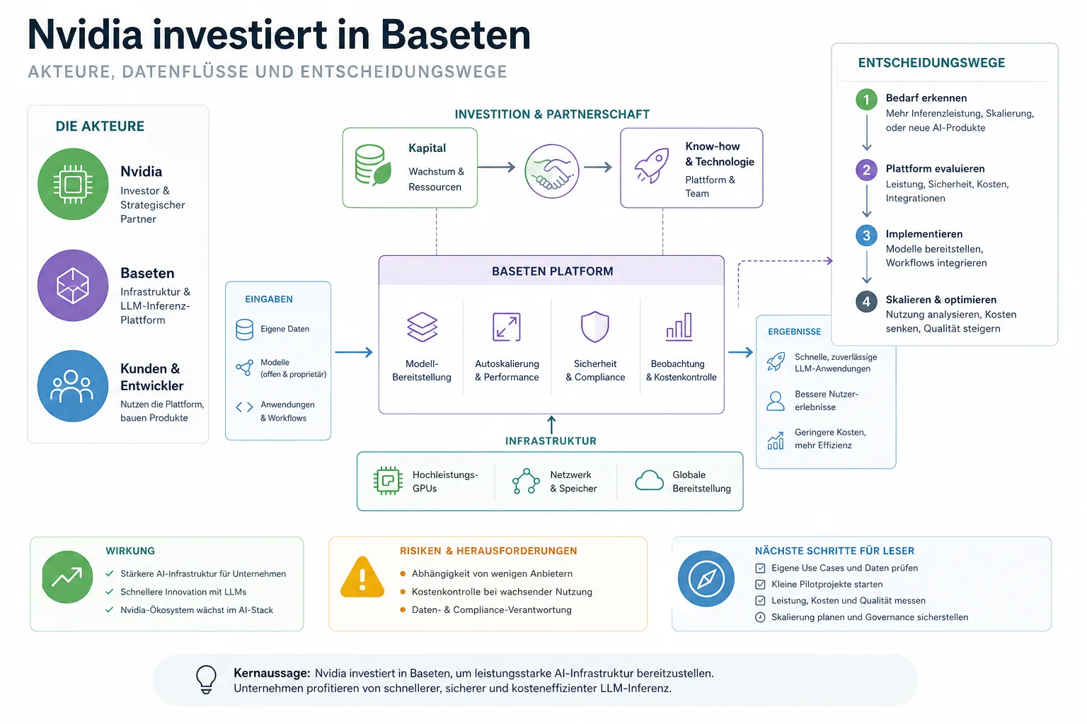 Nvidia investiert in Baseten: Überblick über Akteure und Zusammenhänge.