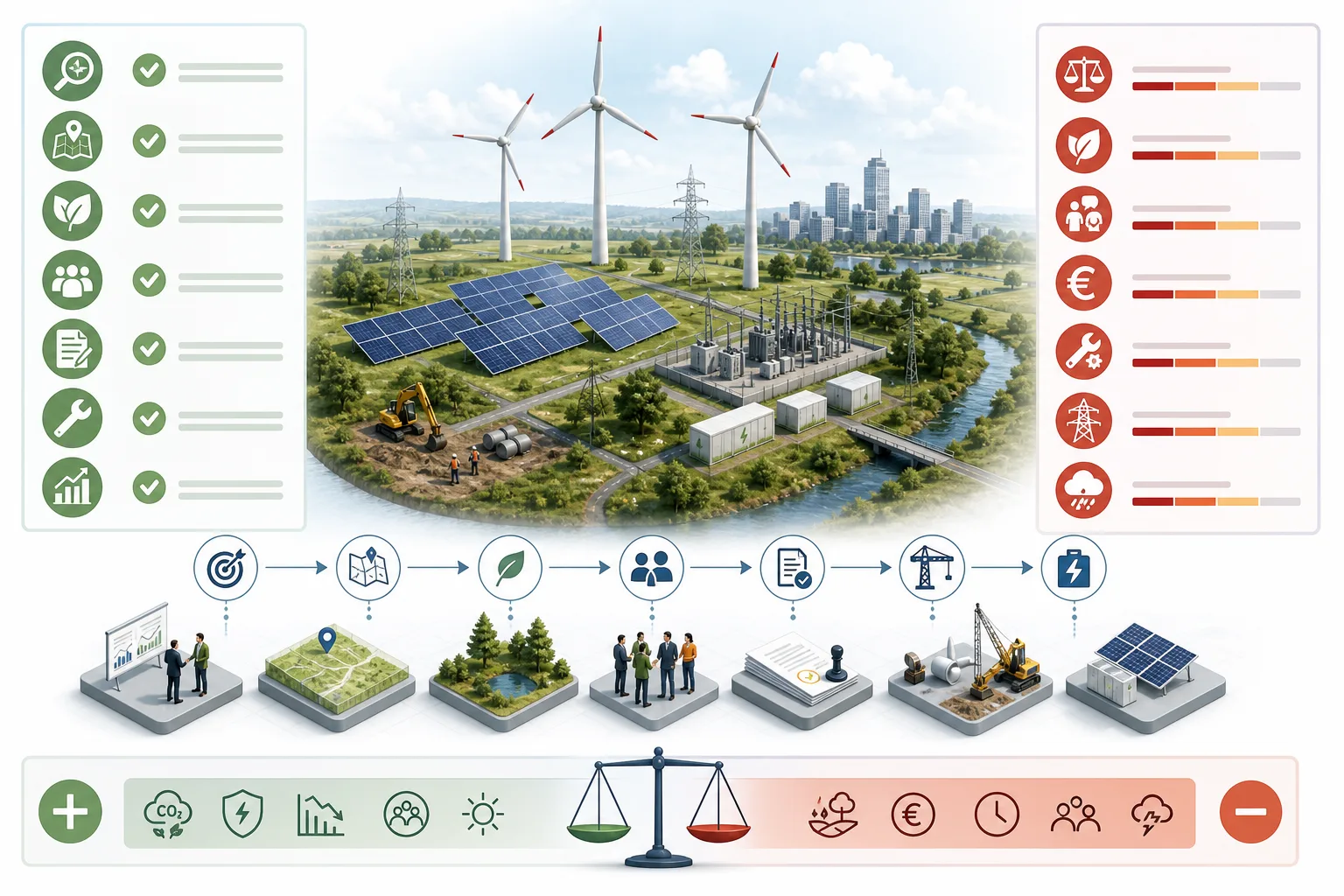 Ökostrom-Ausbau 2025: Ökostrom-Ausbau 2025: Praxis-Checkliste mit Risiken und nächsten Schritten.