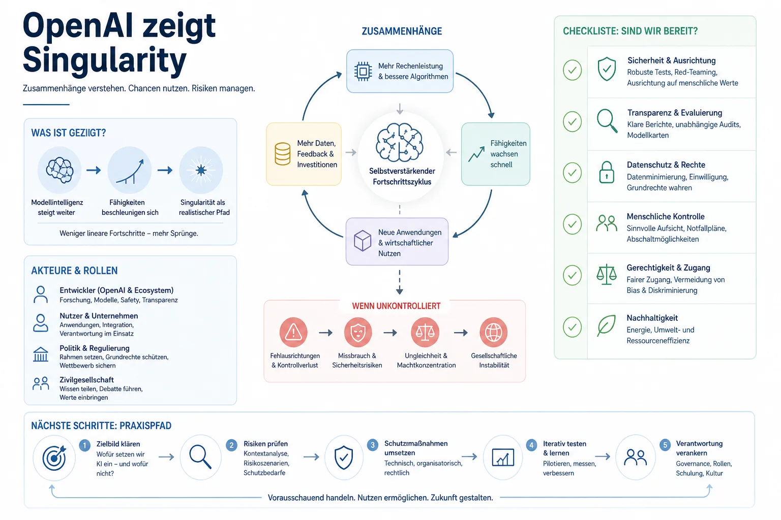 OpenAI zeigt Singularity: Praxis-Checkliste mit Risiken und nächsten Schritten.