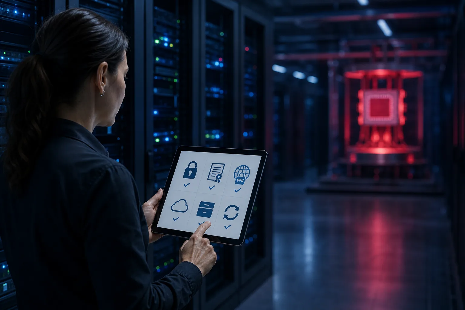 aktuelle Technikentwicklung: redaktionelle Visualisierung mit Datenflüssen, Risiken und Unternehmensprozessen