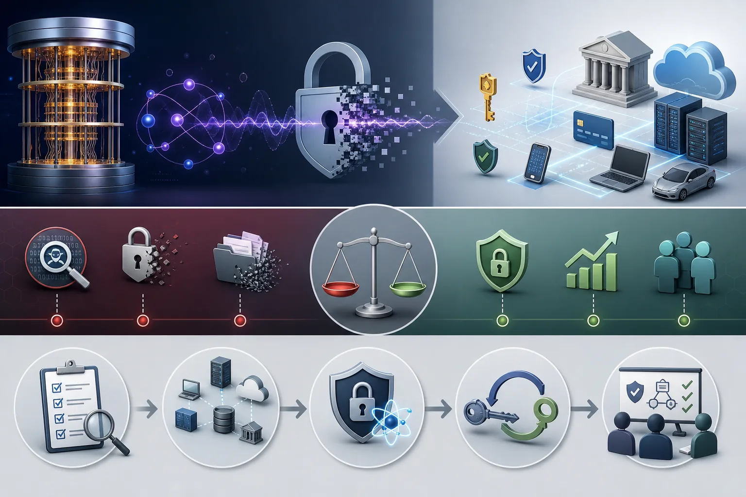 Quantencomputer rücken näher an heutige Verschlüsselung: Quantencomputer rücken näher an heutige Verschlüsselung: Praxis-Checkliste mit Risiken und nächsten Schritten.