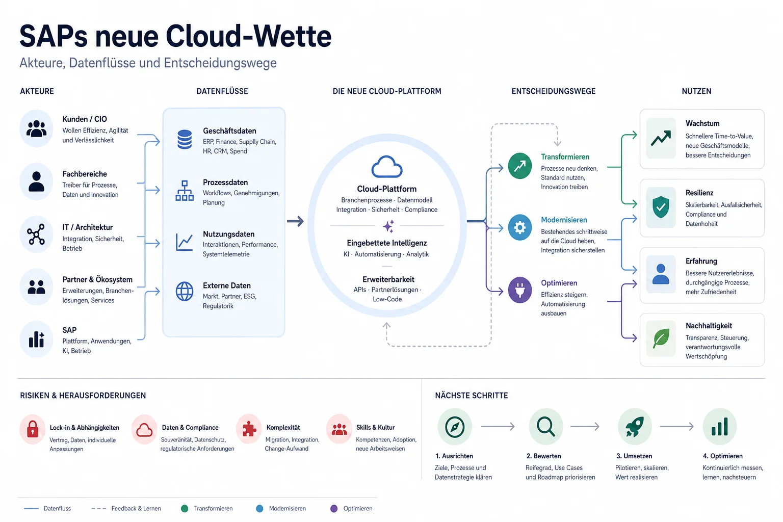 SAPs neue Cloud-Wette: Überblick über Akteure und Zusammenhänge.