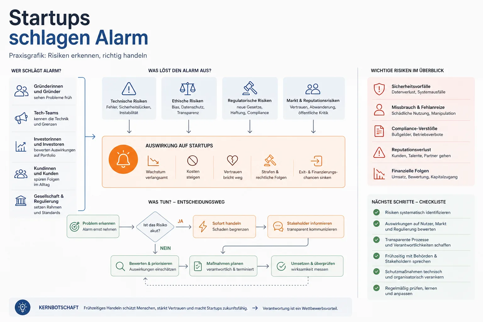 Startups schlagen Alarm: Praxis-Checkliste mit Risiken und nächsten Schritten.