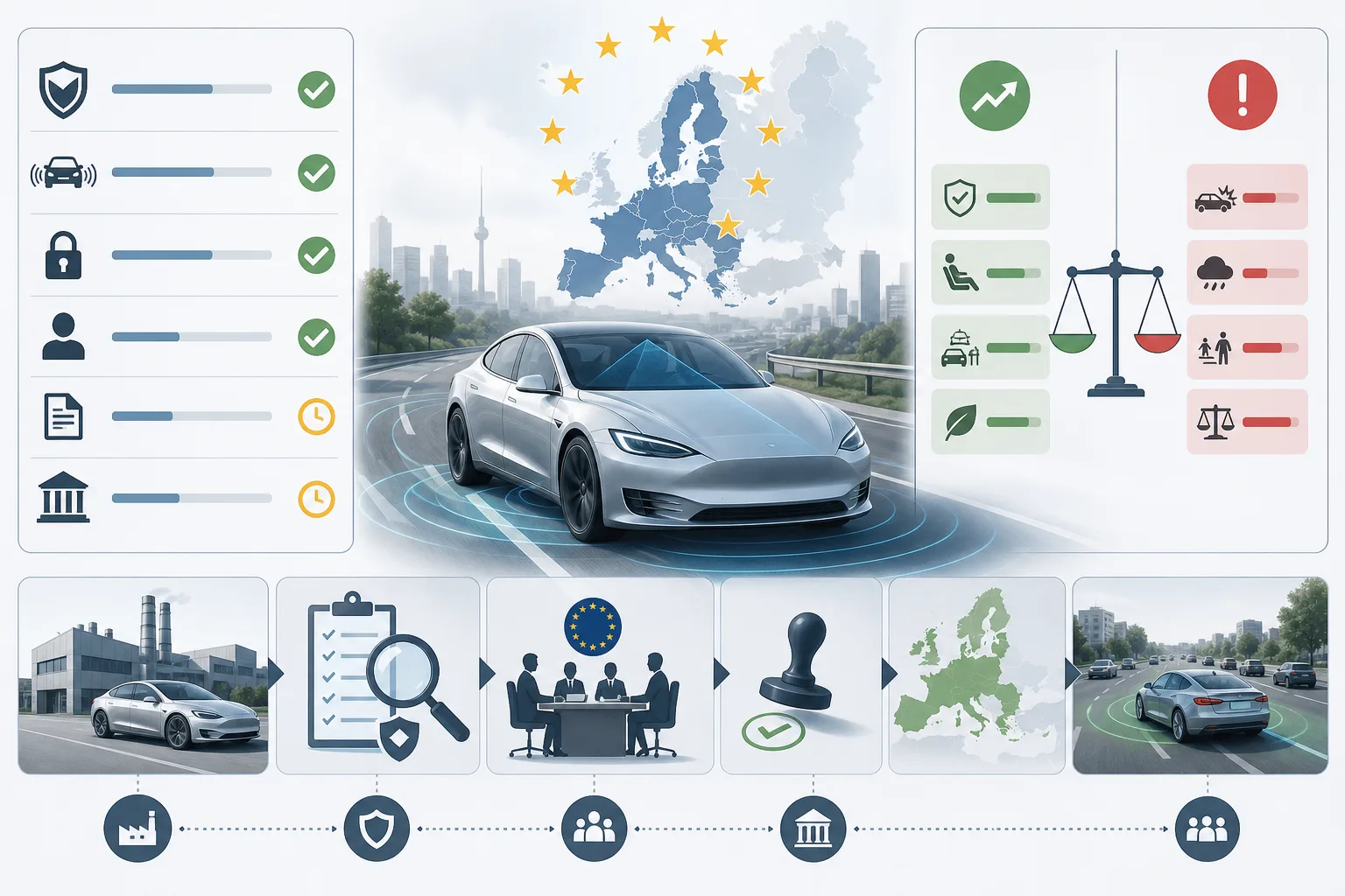 Checkliste zu Tesla FSD: Systemgrenzen, Fahrerüberwachung, Zulassung und Haftung prüfen