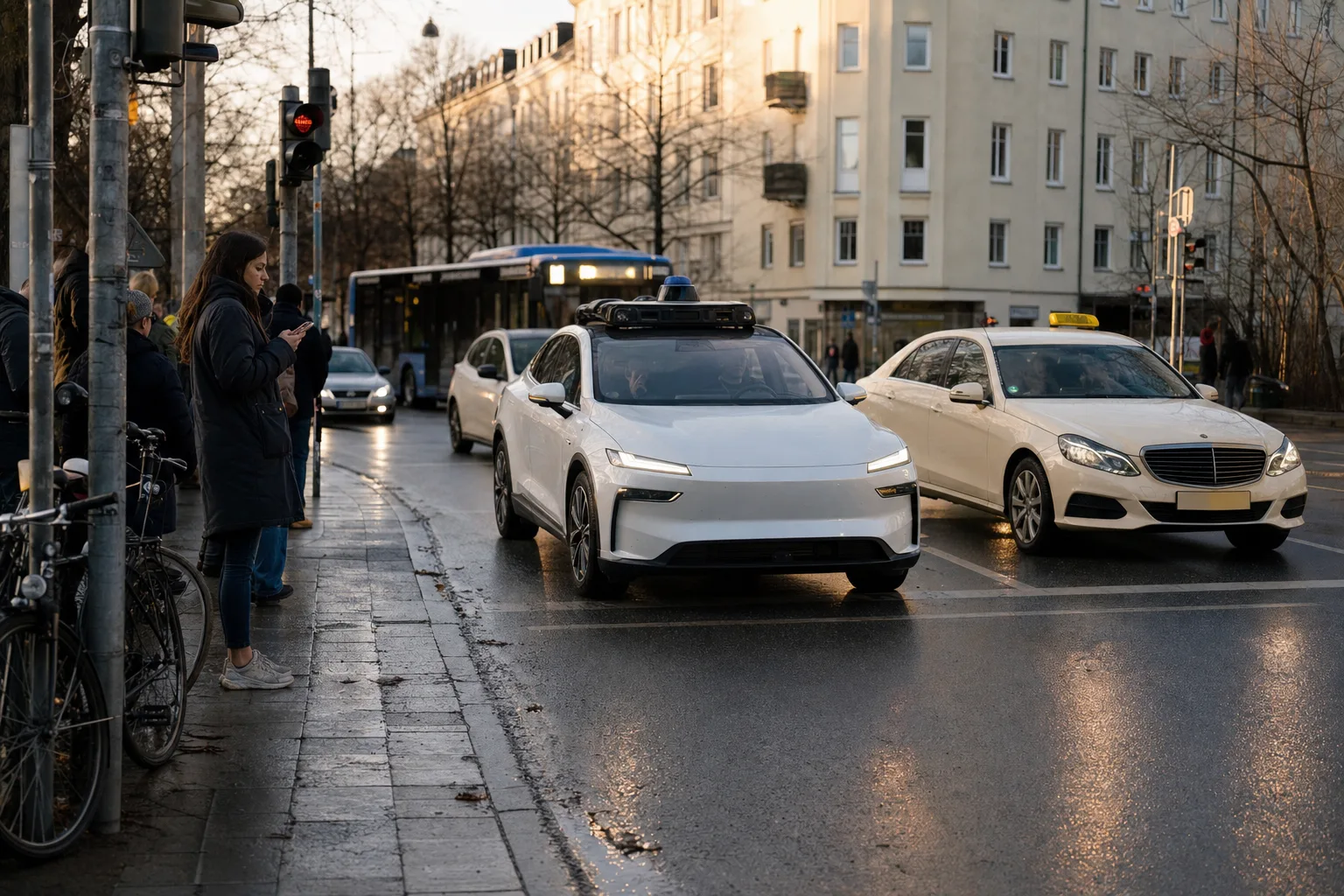 Mobilität: redaktionelle Visualisierung mit Datenflüssen, Risiken und Unternehmensprozessen