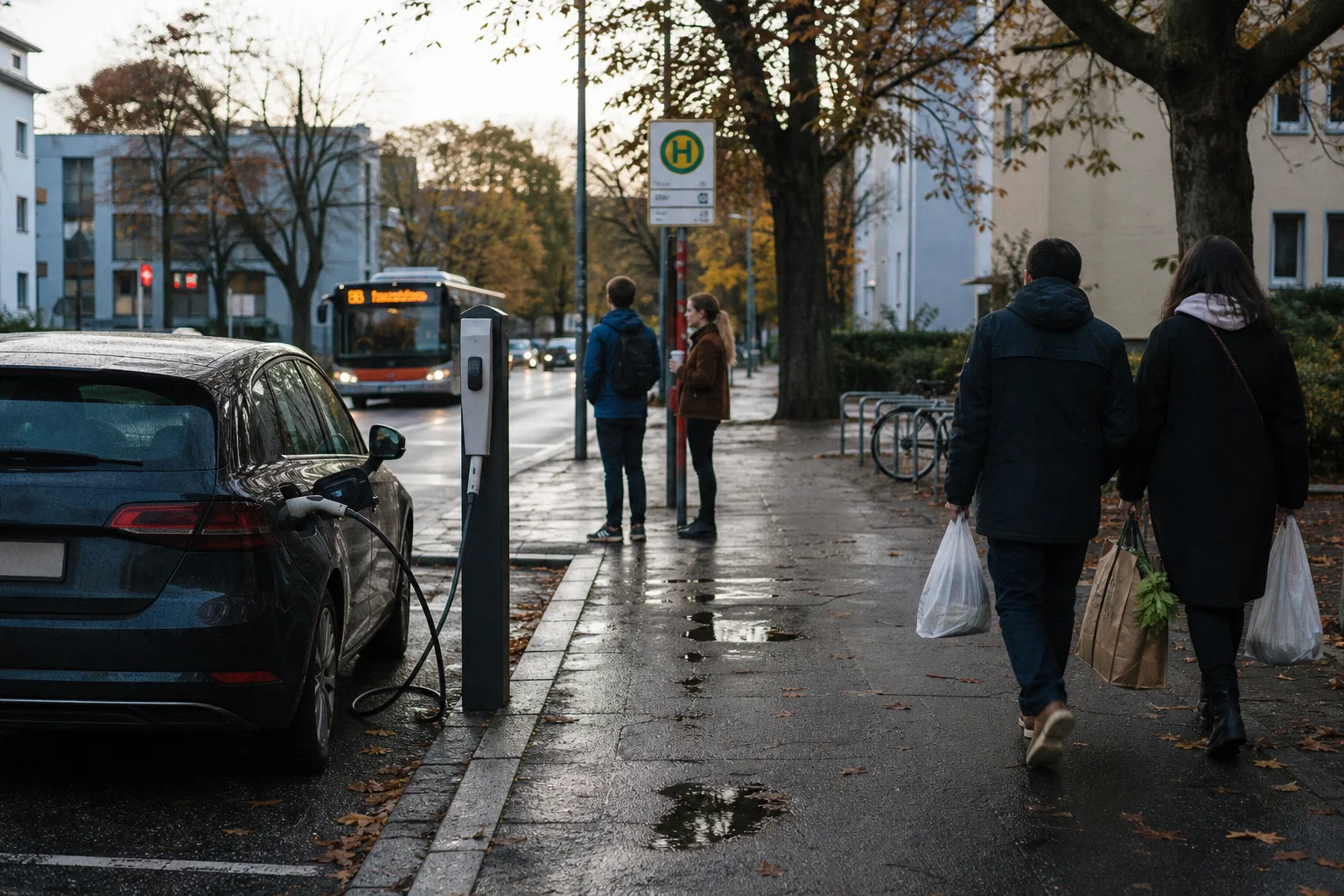 Verkehrswende im Alltag: redaktionelle Fotoszene zum Artikel mit den wichtigsten Auswirkungen.