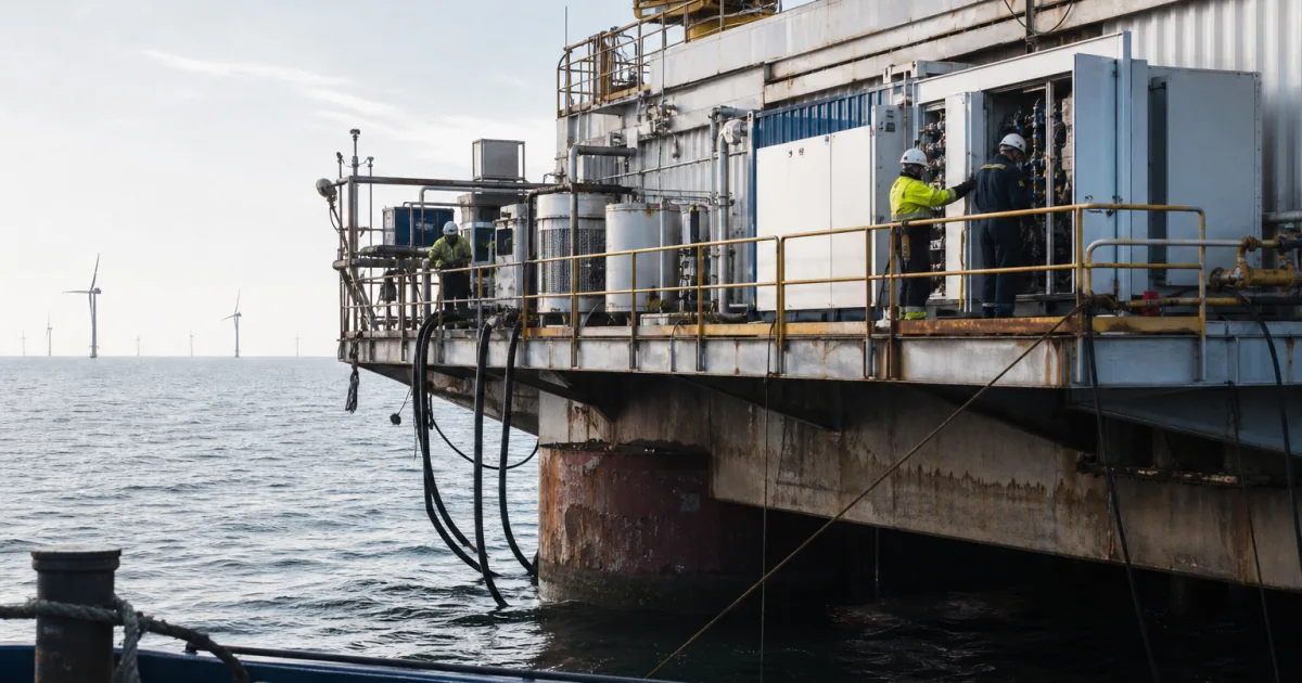 Auf der Nordseeplattform entsteht Wasserstoff: Was PosHYdon jetzt testen will