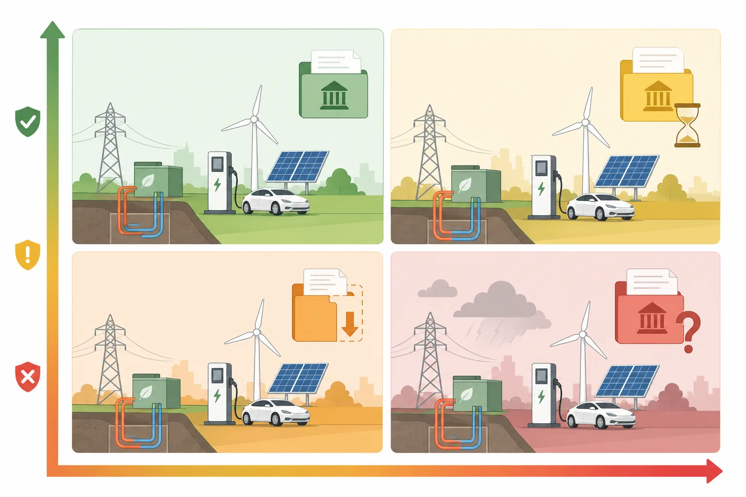 Risikomatrix für Energiewende-Projekte bei unsicherer Förderfinanzierung