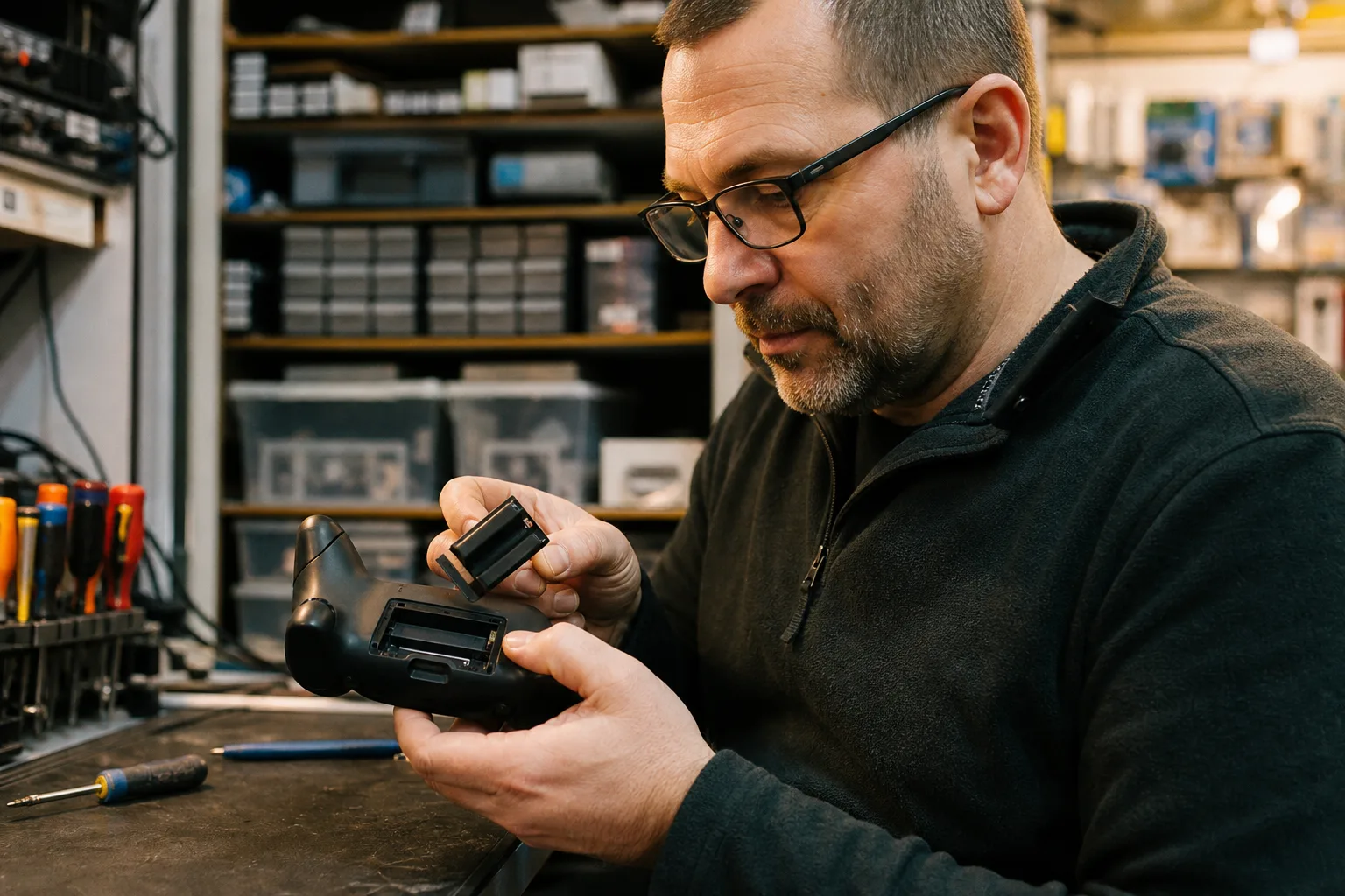 Elektronikwerkstatt prüft Controller-Akku als Beispiel für Reparierbarkeit und EU-Batterieregeln