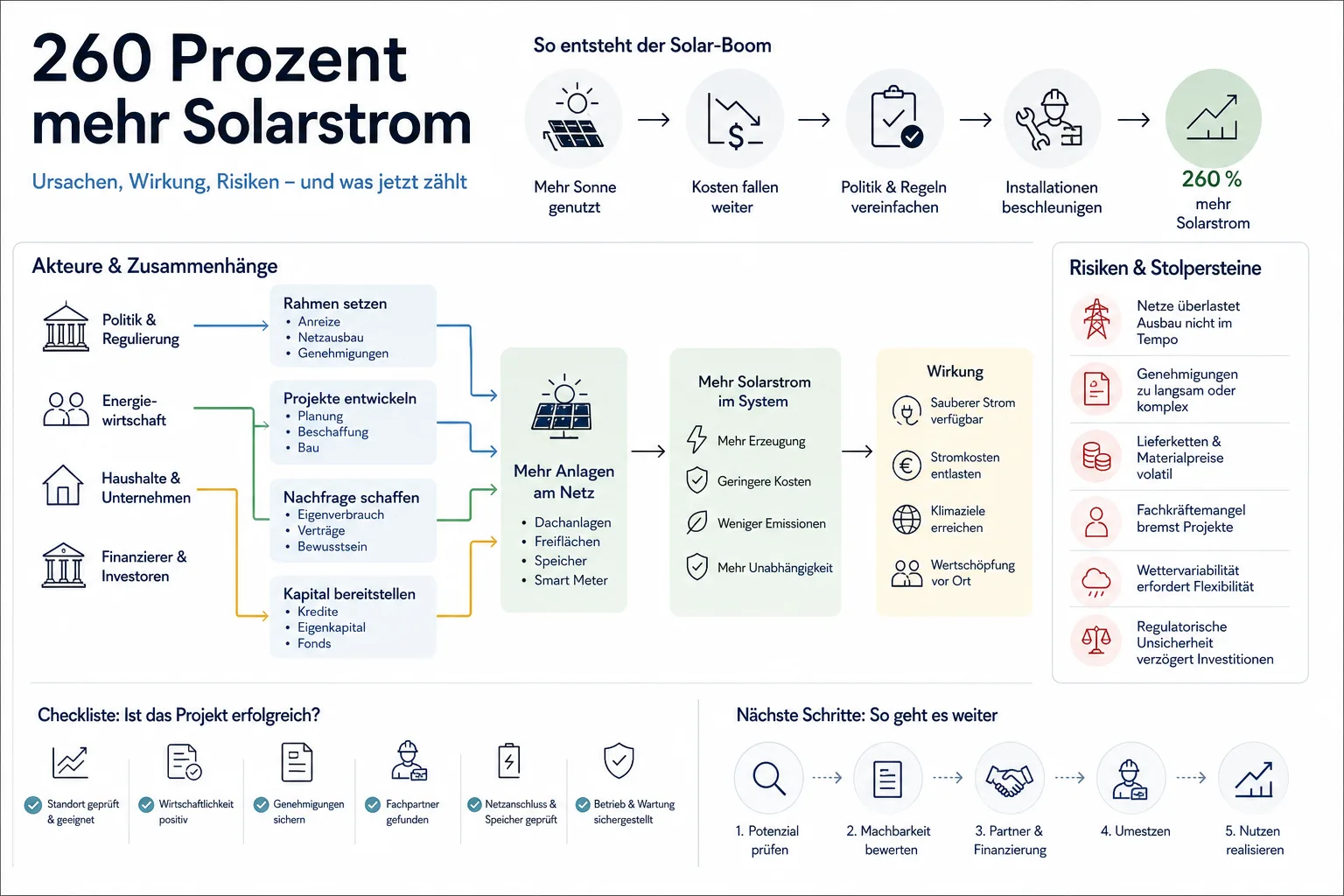 260 Prozent mehr Solarstrom: Praxis-Checkliste mit Risiken und nächsten Schritten.
