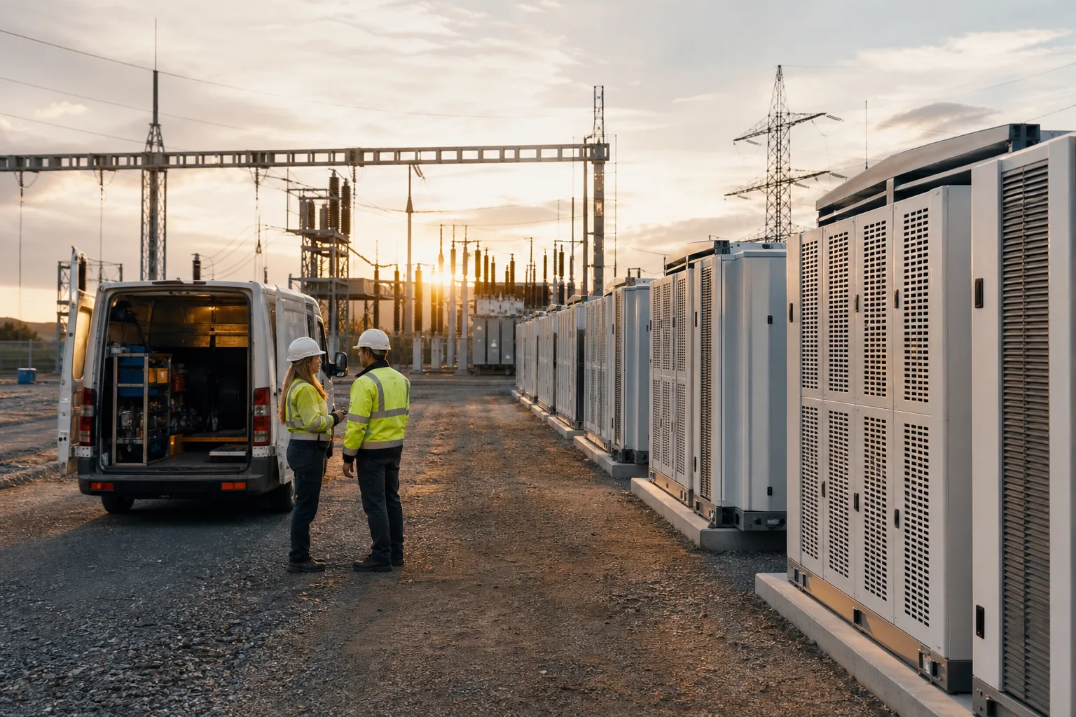 BW ESS startet Bau von 1-GW-Speicher mit 5,7 GWh in Sachsen-Anhalt: redaktionelle Fotoszene zum Artikel mit den wichtigsten Auswirkungen.