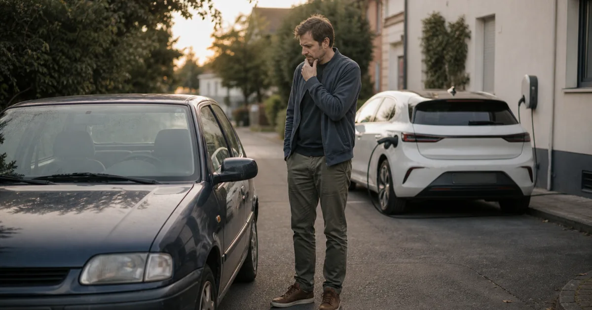 Verbrenner weiterfahren oder früh aufs E-Auto wechseln? Was die CO₂-Bilanz entscheidet