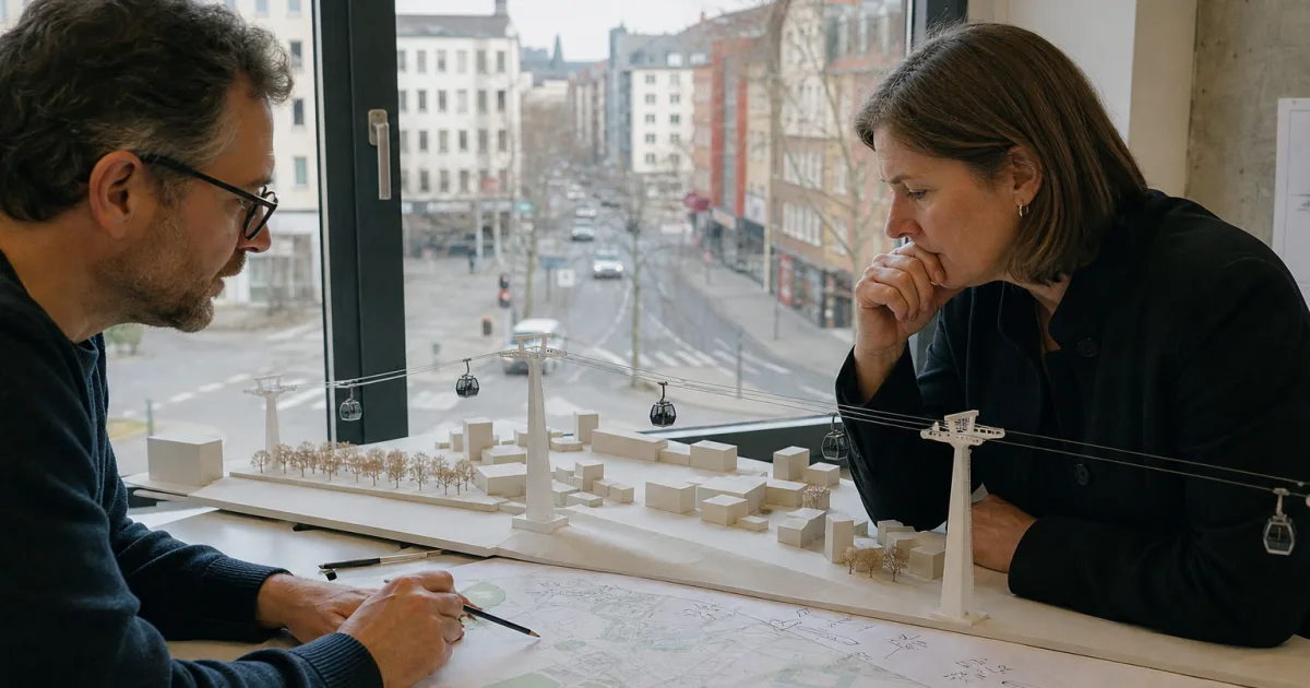 14 Minuten zum IPAI: Heilbronn bringt eine urbane Seilbahn in die Detailplanung