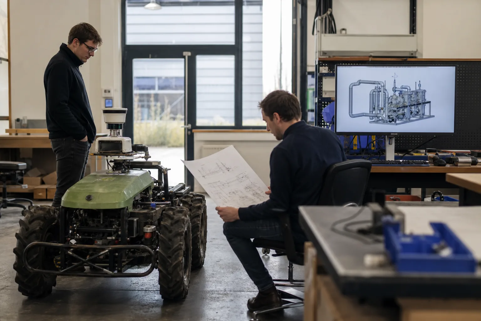 Agrarroboter und technische Rohrleitungsplanung in einer europäischen Innovationswerkstatt