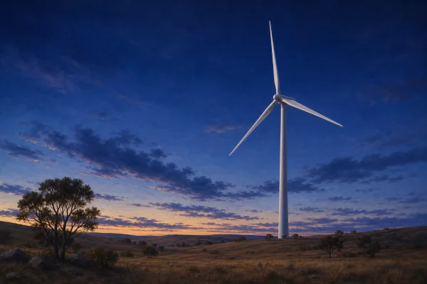 Lotus Creek: Erste Turbine eines Windparks mit Nachtwind