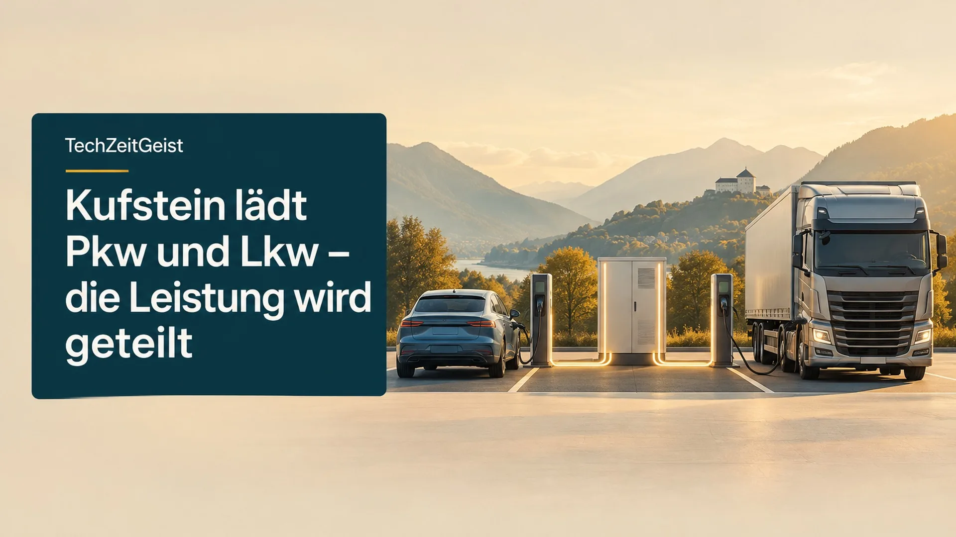 Redaktionelle Illustration: Kufstein lädt Pkw und Lkw – die Leistung wird geteilt