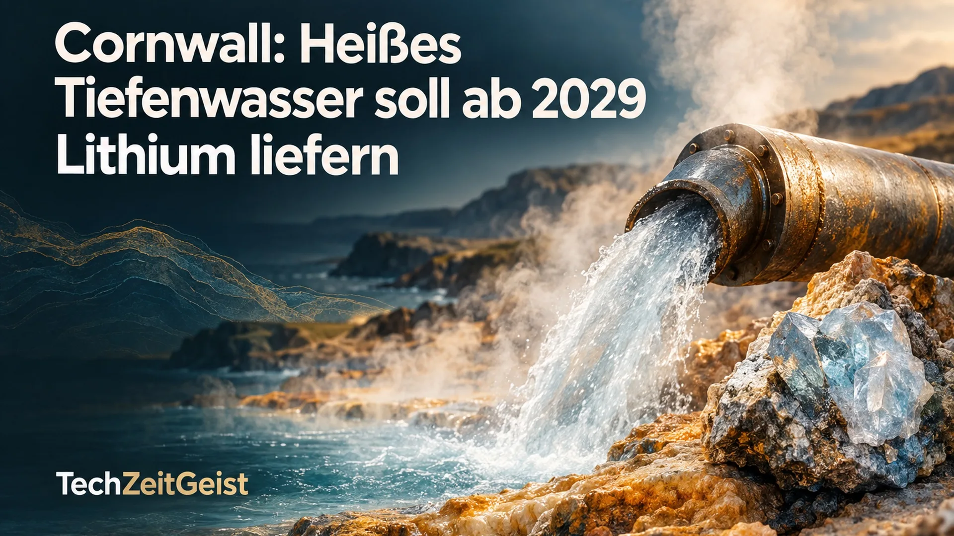 Magazincollage zu heißem Tiefenwasser mit der vollständigen Artikelüberschrift.