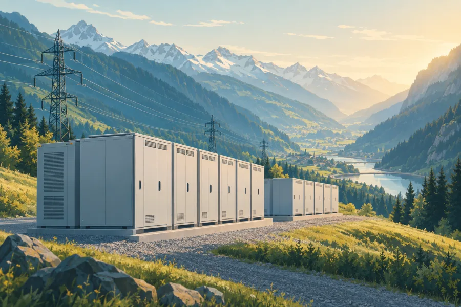 Axpo und energieUri nehmen zwei Batteriespeicher in Gurtnellen in Betrieb