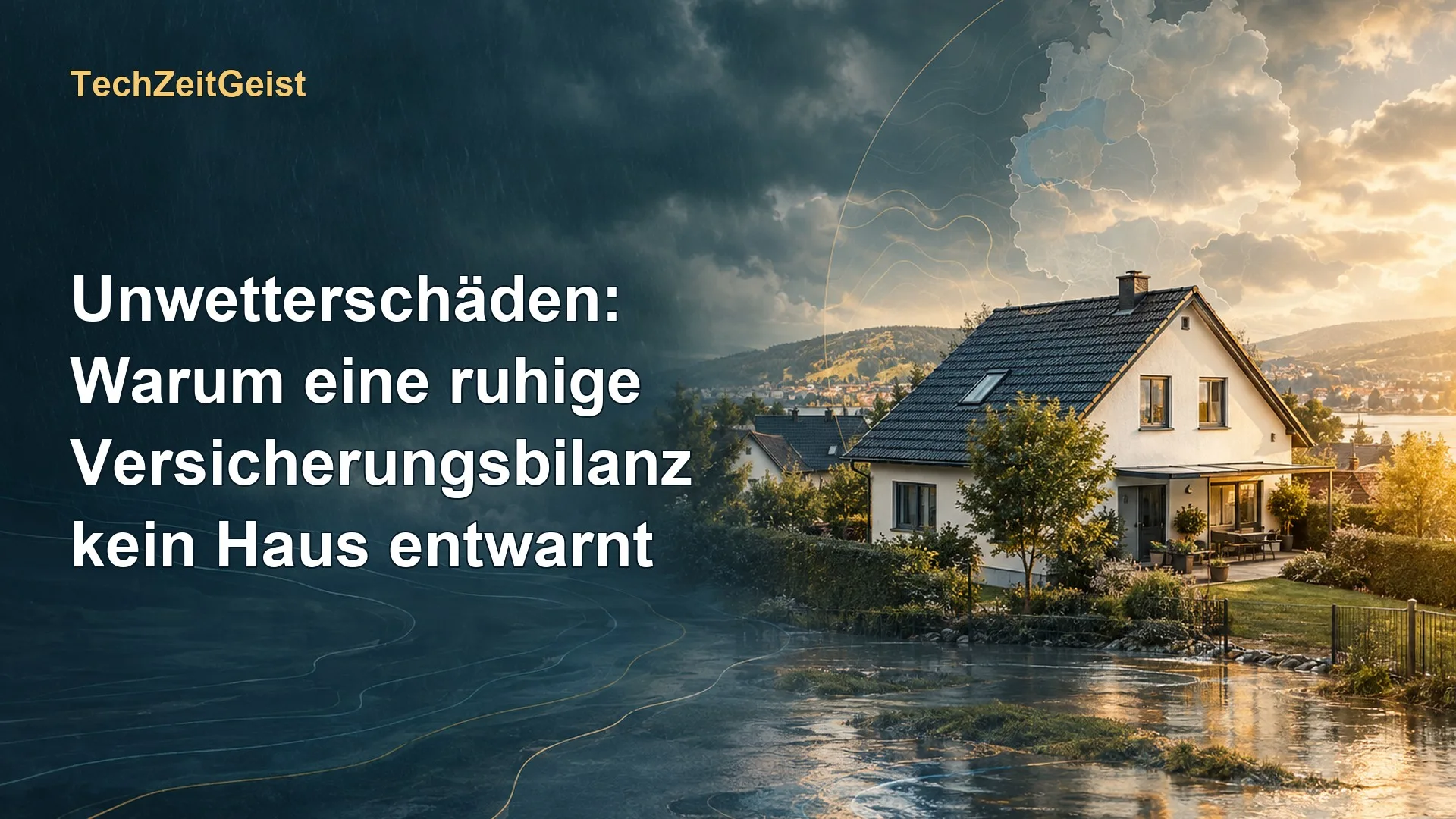 Magazinbild mit Haus, Regenwolken und dem vollständigen Artikeltitel.