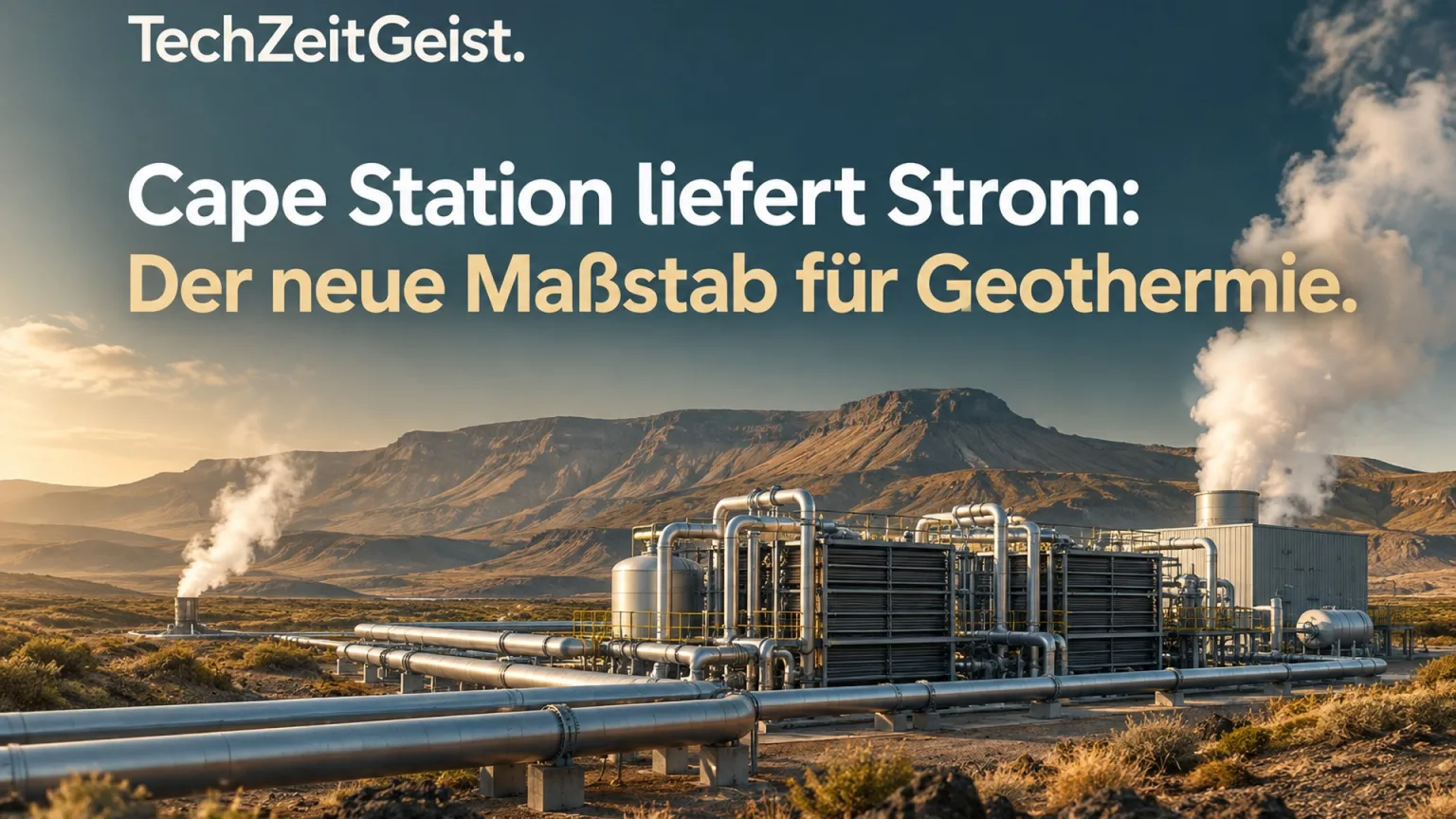 Symbolische Darstellung zum Thema Cape Station liefert Strom: Der neue Maßstab für Geothermie.
