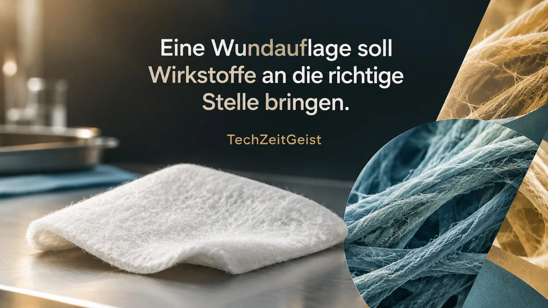 Symbolische redaktionelle Darstellung zum Thema Eine Wundauflage soll Wirkstoffe an die richtige Stelle bringen. Mit Artikelüberschrift.