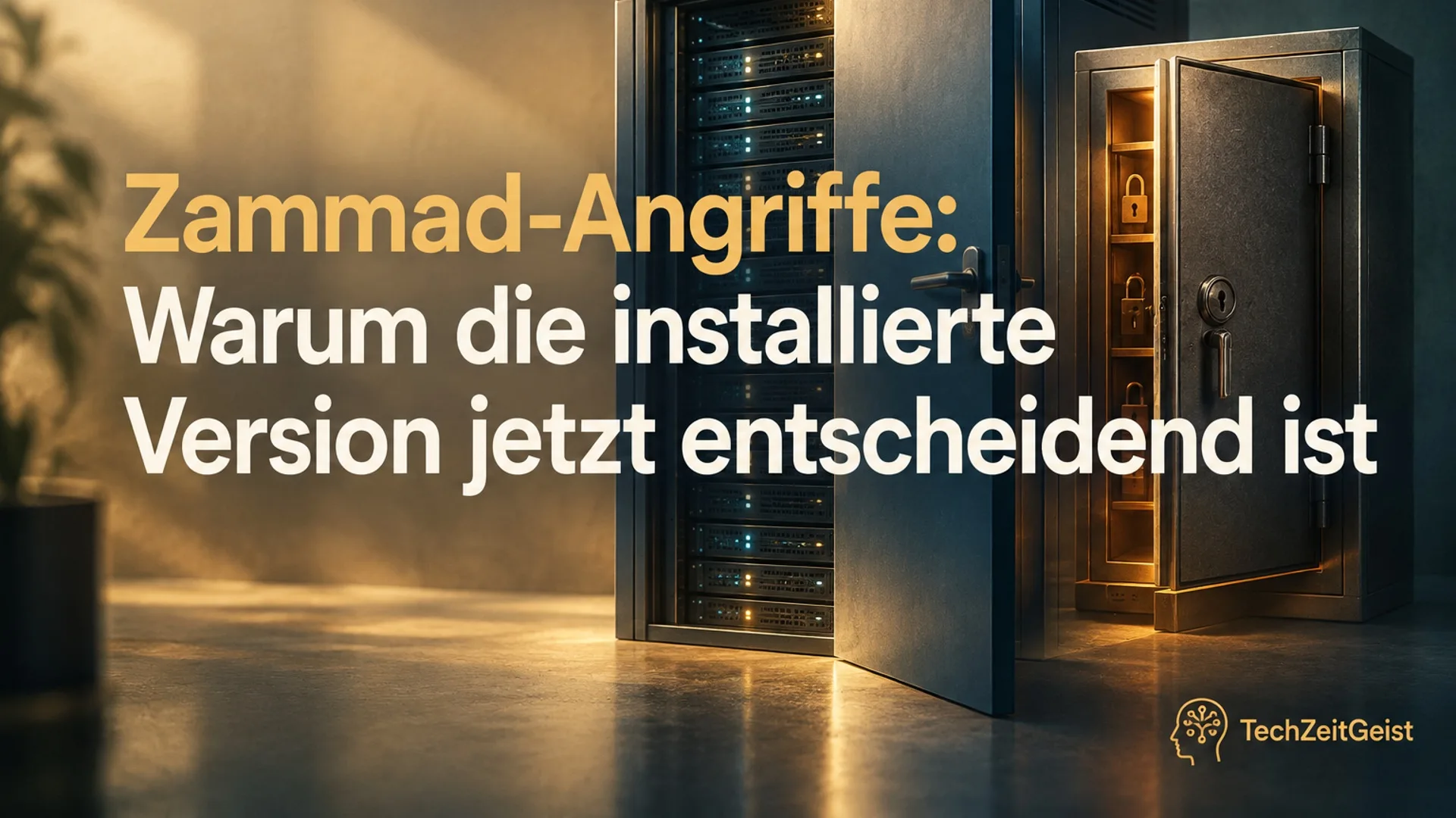 Ticketsystem auf einem Server, zwei getrennte Zugangsstufen dargestellt durch Tür und innere verschlossene Schranktür; keine reale Produktoberfläche.
