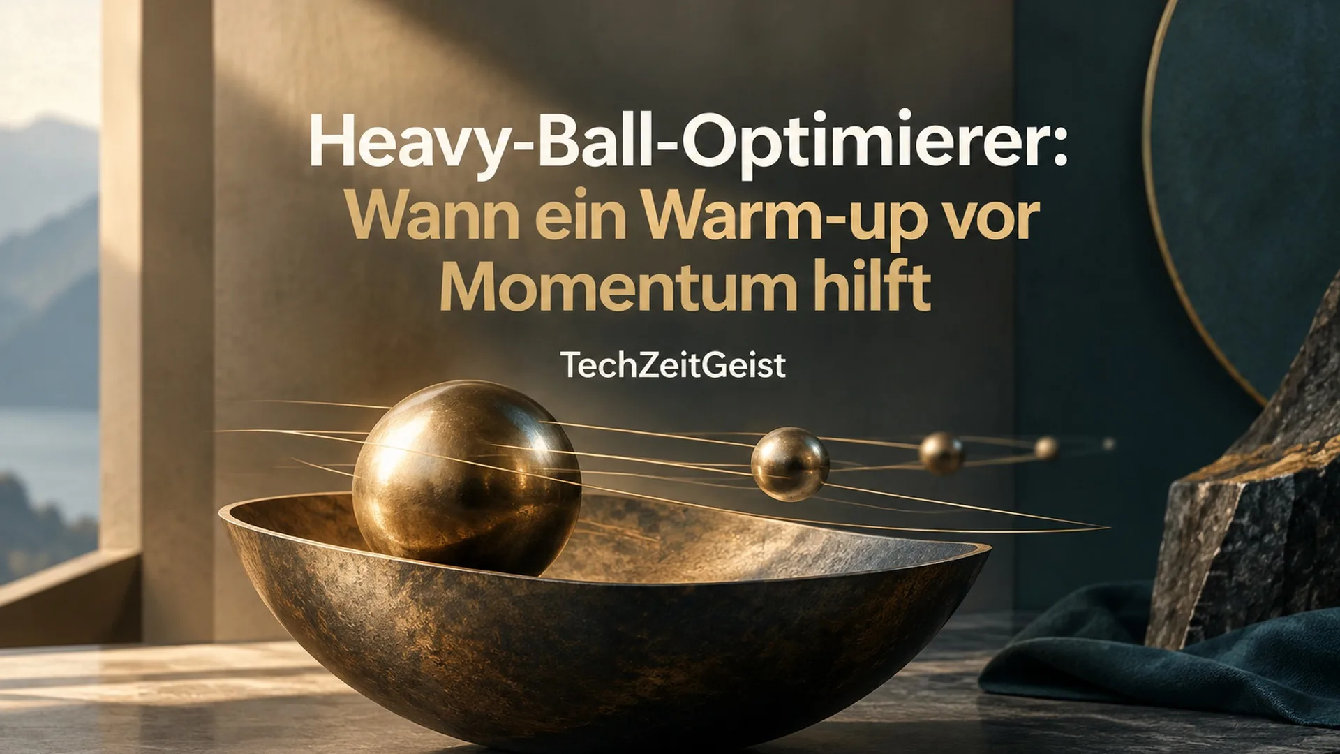 Symbolische Optimierungslandschaft mit Warm-up und Momentum