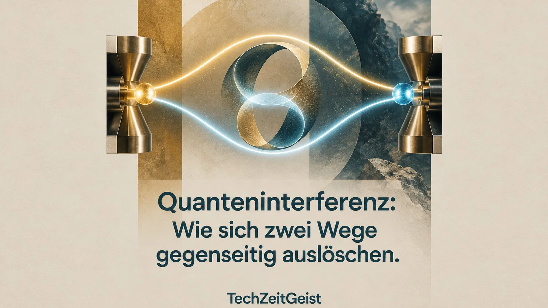 Konzeptionelle Illustration zum Thema Quanteninterferenz: Wie sich zwei Wege gegenseitig auslöschen