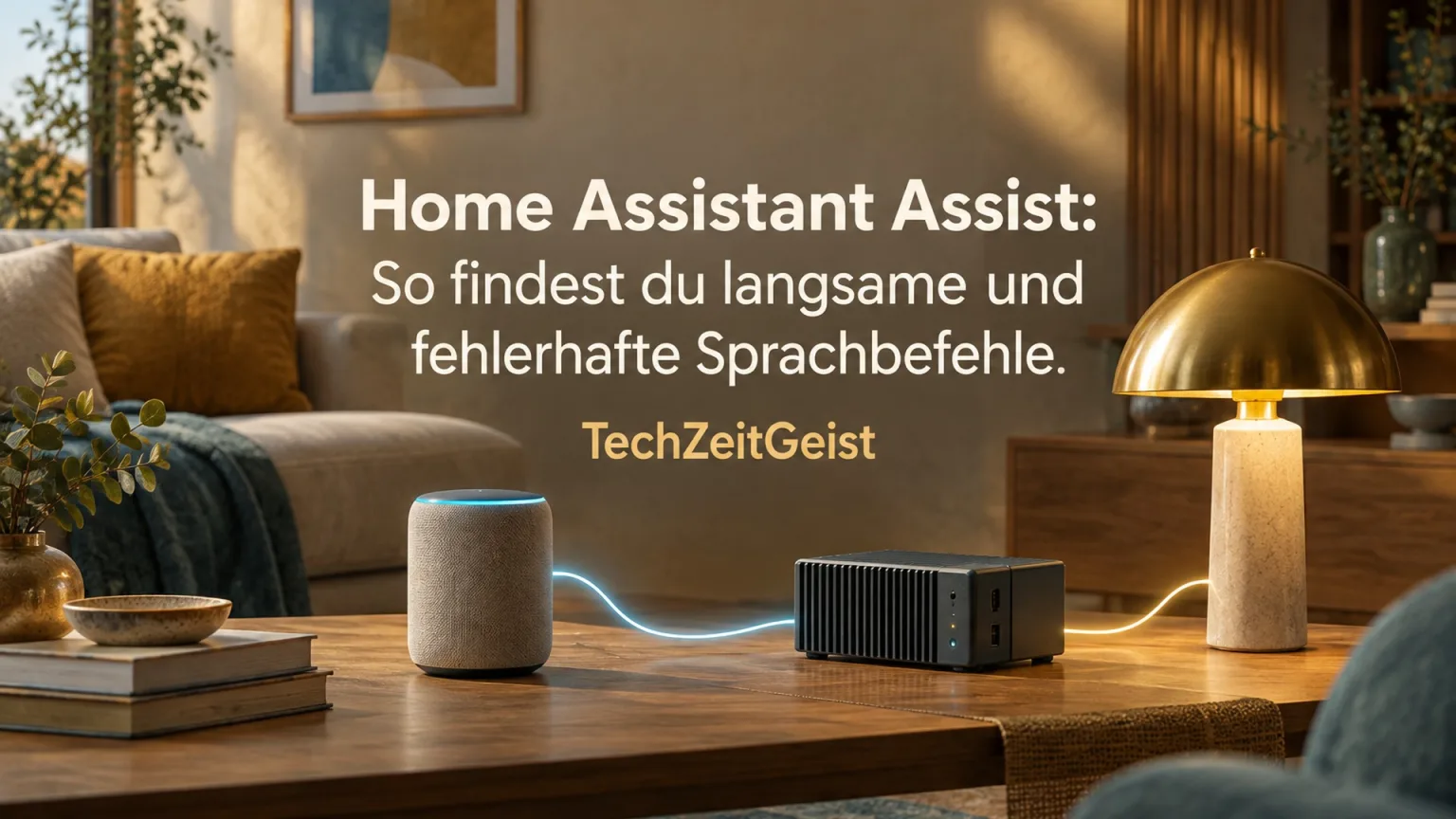Konzeptionelle Illustration zum Thema Home Assistant Assist: So findest du langsame und fehlerhafte Sprachbefehle