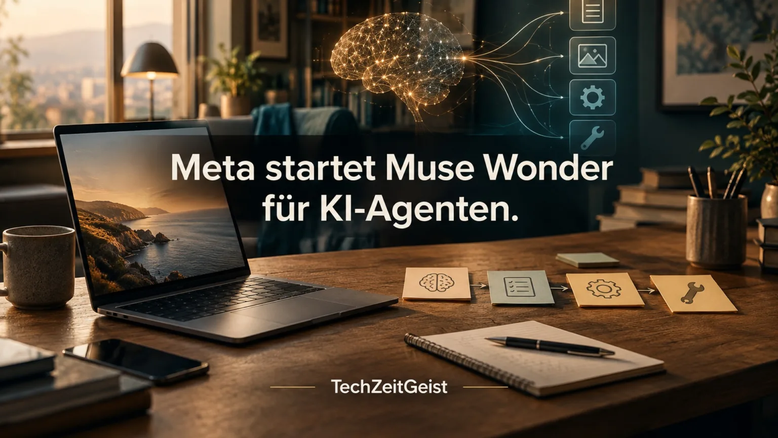 Arbeitsplatz mit dem Titel Meta startet Muse Wonder für KI-Agenten