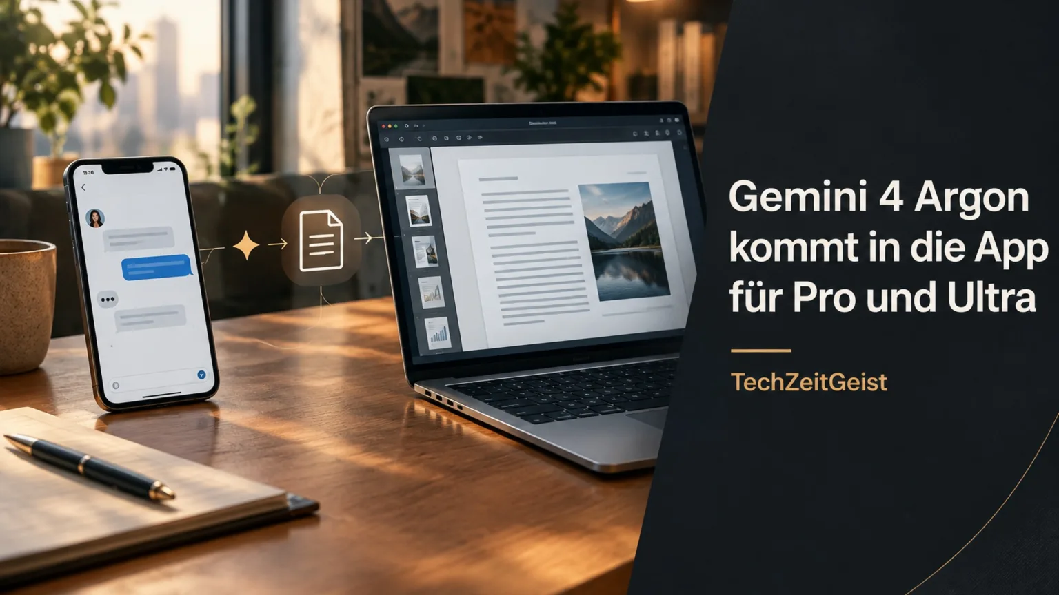Smartphone und Laptop als Illustration der Arbeit mit einem KI-Assistenten